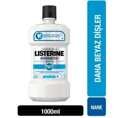 Listerine Advanced White Mouthwash for Oral Care and Teeth Whitening - 1L