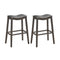 29 Inch Set of 2 Backless Wood Nailhead Barstools with PVC Leather Seat