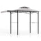 11 x 5 FT Grill Gazebo with Side Awning and Double-Tiered Top