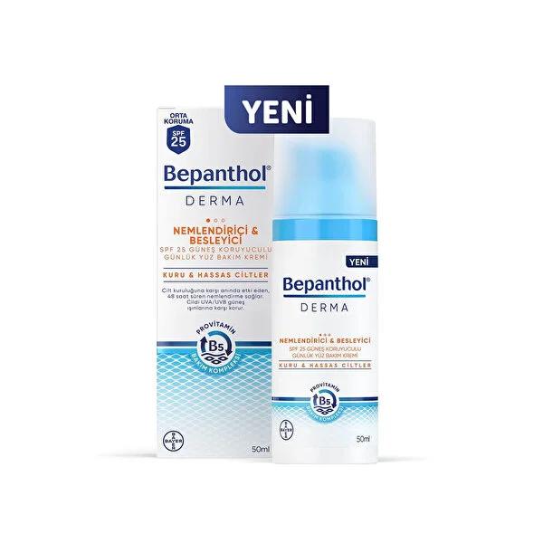 Bepanthol Derma Moisturizing Face Cream with SPF25 Sun Protection - Hydrating & Anti-Aging Benefits