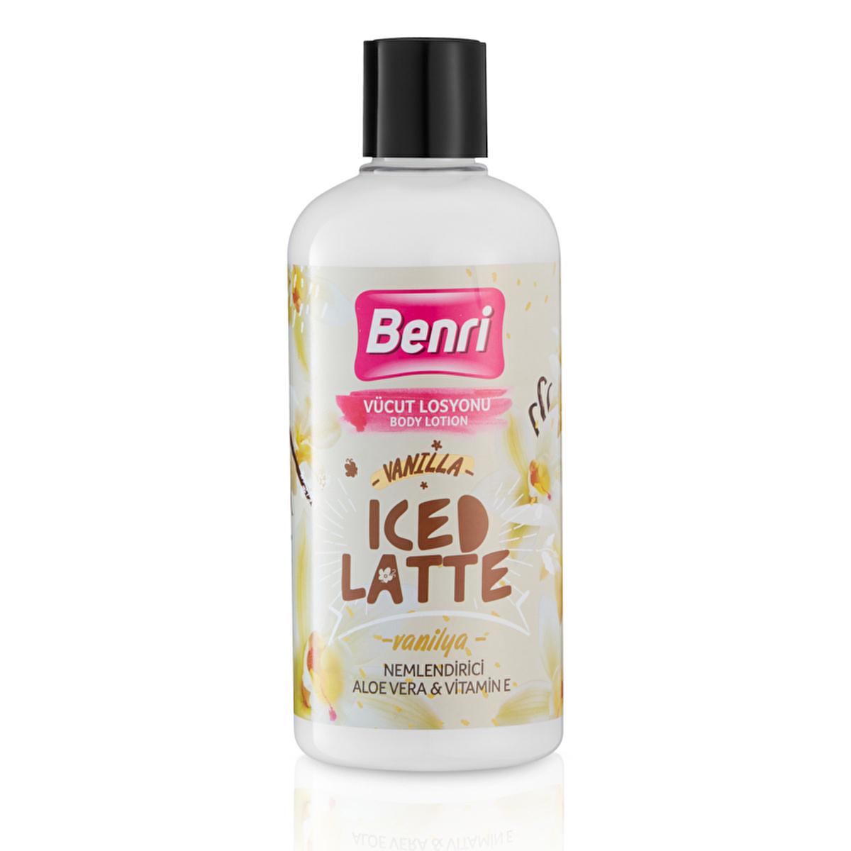 Benri Vanilla Iced Latte Body Lotion 500ml - Moisturizing, Non-Greasy, and Hydrating for Dry Skin