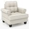 Mid-century Modern Accent Armchair Tufted Linen Club Chair