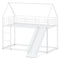 House-shaped Metal Twin Over Twin Low Bunk Bed-Black