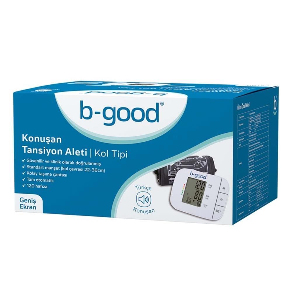 b-good Talking Digital Blood Pressure Monitor - Automatic Arm Type, Clinically Validated, 120 Memory Records