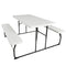 Indoor and Outdoor Folding Picnic Table Bench Set with Wood-like Texture