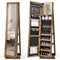 360¬∞ Swivel Jewelry Armoire Standing Jewelry Organizer with Full Length Mirror and Back Shelves