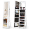 360¬∞ Swivel Jewelry Armoire Standing Jewelry Organizer with Full Length Mirror and Back Shelves