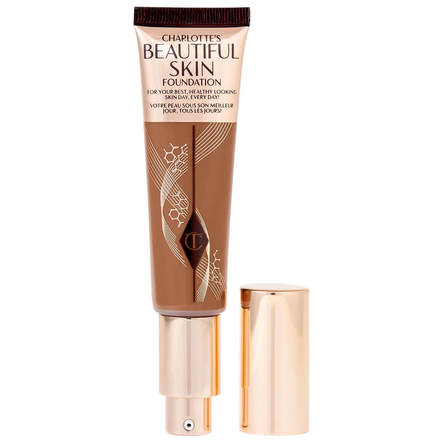 Charlotte Tilbury Beautiful Skin Medium Coverage Liquid Foundation with Hyaluronic Acid - Long Lasting, Vegan & Cruelty Free