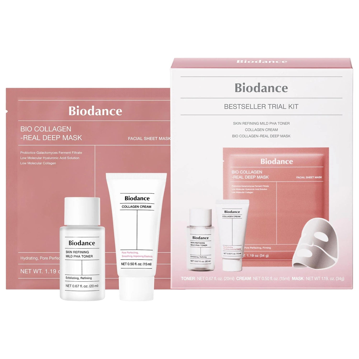 Biodance Skincare Trial Kit - Gentle Exfoliation, Skin Smoothing, and Pore Perfecting for Dewy, Glowing Skin