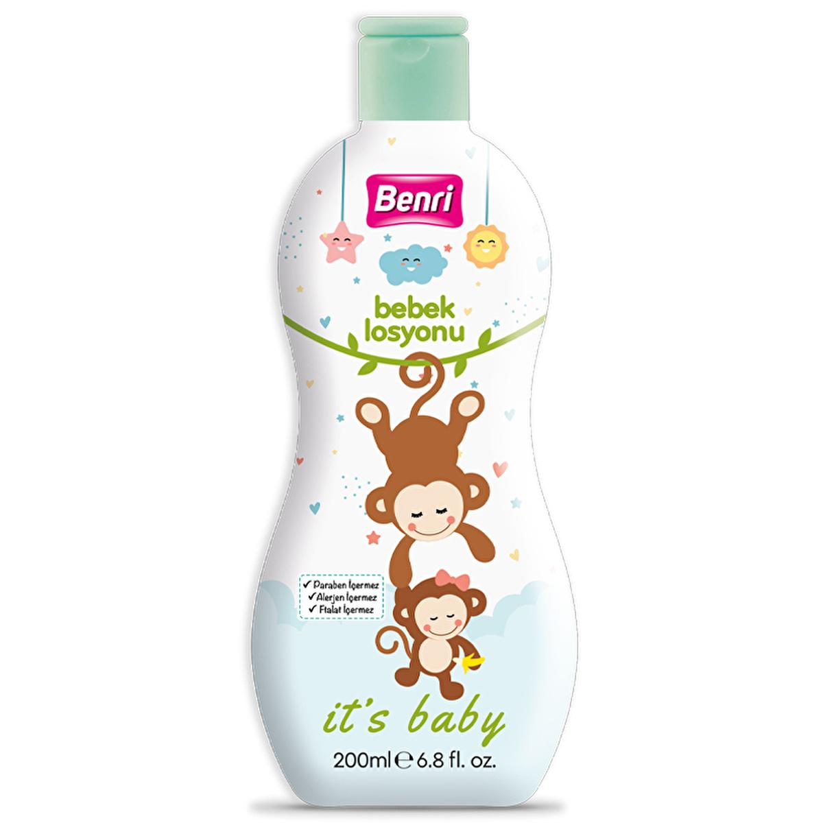 Benri Baby Lotion 200ml - Natural, Hypoallergenic Moisturizer for Sensitive Skin