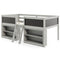 Kid Twin Size Low Loft Bed with Chalkboard Ramp Ladder and Bookcases