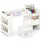 Kids Art Table and Chair Set with Detachable Paper Roll Holder and Cabinet