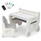Kids Drawing Table and Chair Set with Watercolor Pens and Blackboard Eraser