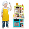 Kids Kitchen Playset Pretend Play Kitchen with Realistic Sounds and Lights