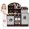 Kids Kitchen Set Wooden with Coffee Makers and Accessories