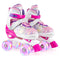 Kids Roller Skates 4 Sizes Adjustable Quad Skates with Light-up Wheels