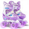 Kids Roller Skates 4 Sizes Adjustable with Light-up Wheels for Toddler Aged 5-7 (S)