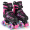 Kids Roller Skates for Girls Boys 4 Sizes Adjustable Quad Skates with Light-up Wheels for Outdoor