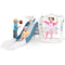 4-in-1 Kids Slide and Swing Set with Basketball Hoop