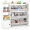 Kids Toy Storage and Bookshelf with Open Shelves and Single-door Cabinet