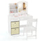 Kids Vanity Set with Lighted Mirror Makeup Desk and Chair Set with Drawers