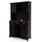 Wood Buffet Hutch Cabinet with 3 Large Drawers