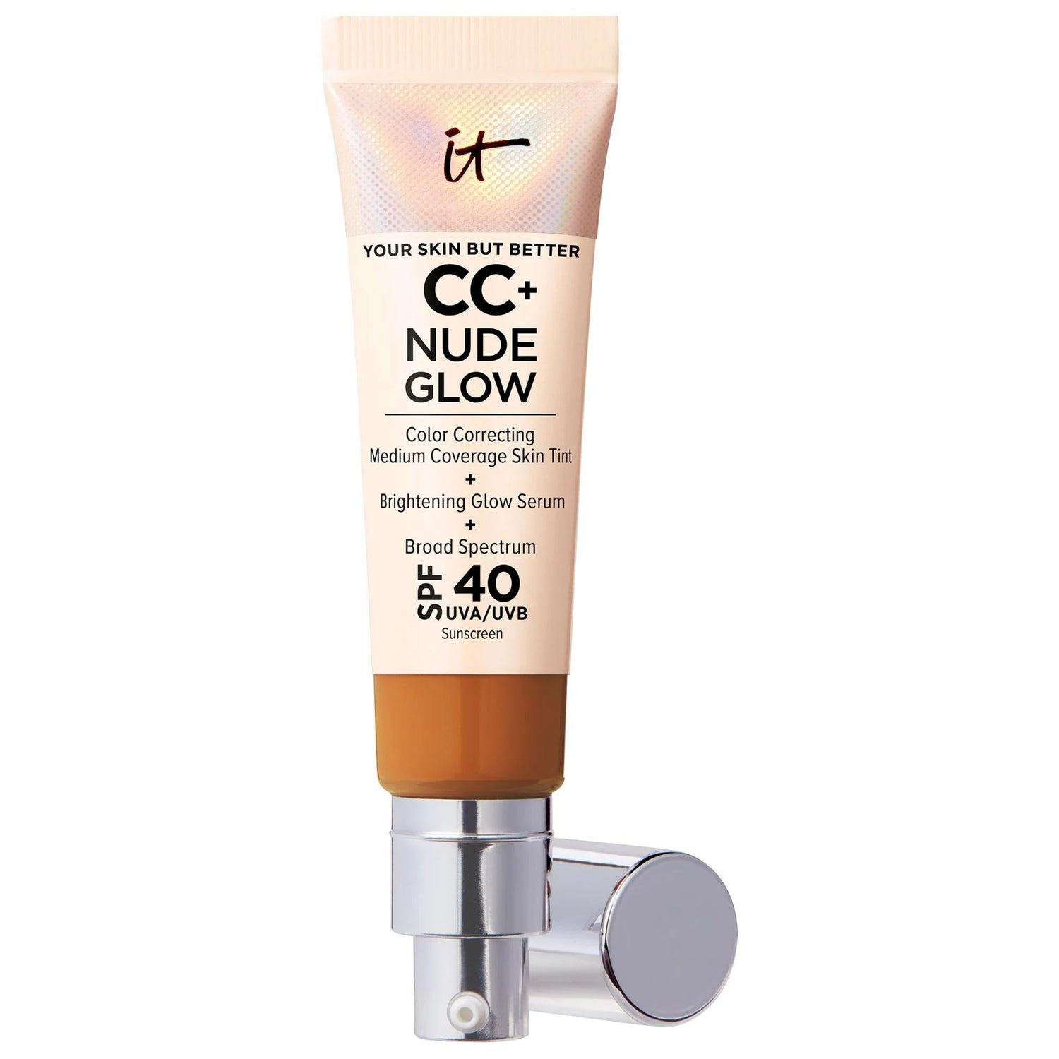 CC+ Nude Glow Lightweight Foundation + Glow Serum with SPF 40 and Niacinamide - Hydrating, Brightening, Clean Beauty Foundation