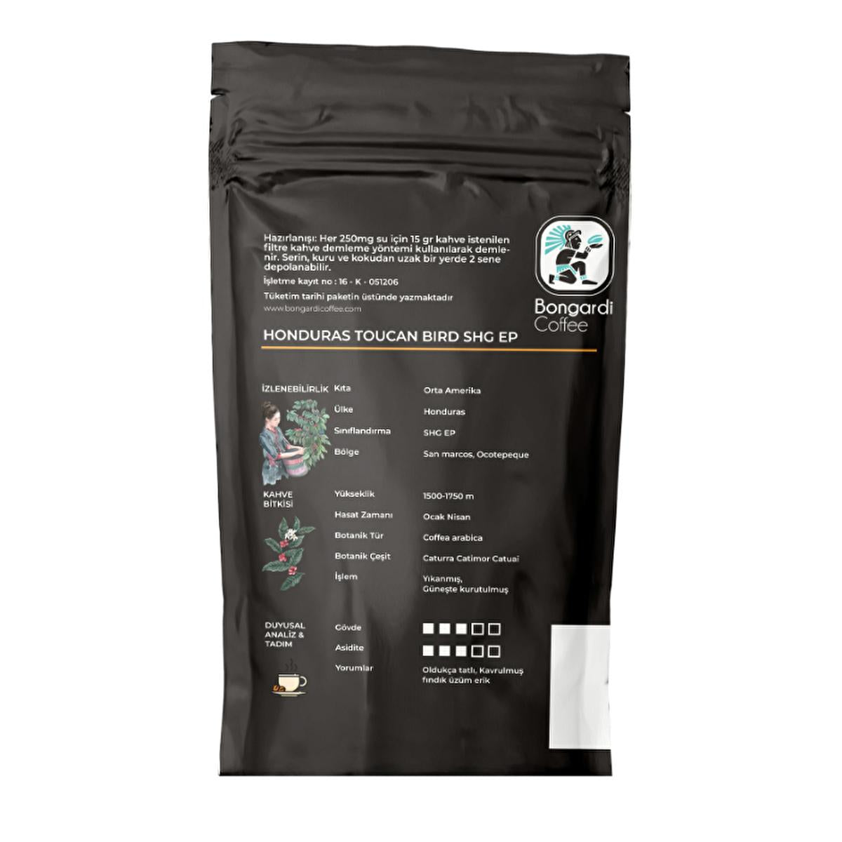 Bongardi Honduras Coffee - 200g Specialty Coffee Beans, High-Altitude, Rich Flavor