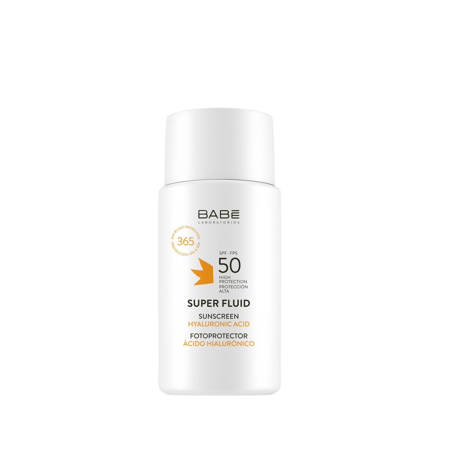 Babe Super Fluid Sunscreen SPF 50+ - Broad Spectrum UV Protection for Sensitive Skin - Lightweight Face Sunscreen