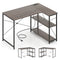 L-shaped 47 Inch Reversible Corner Desk with Adjustable Storage Shelves