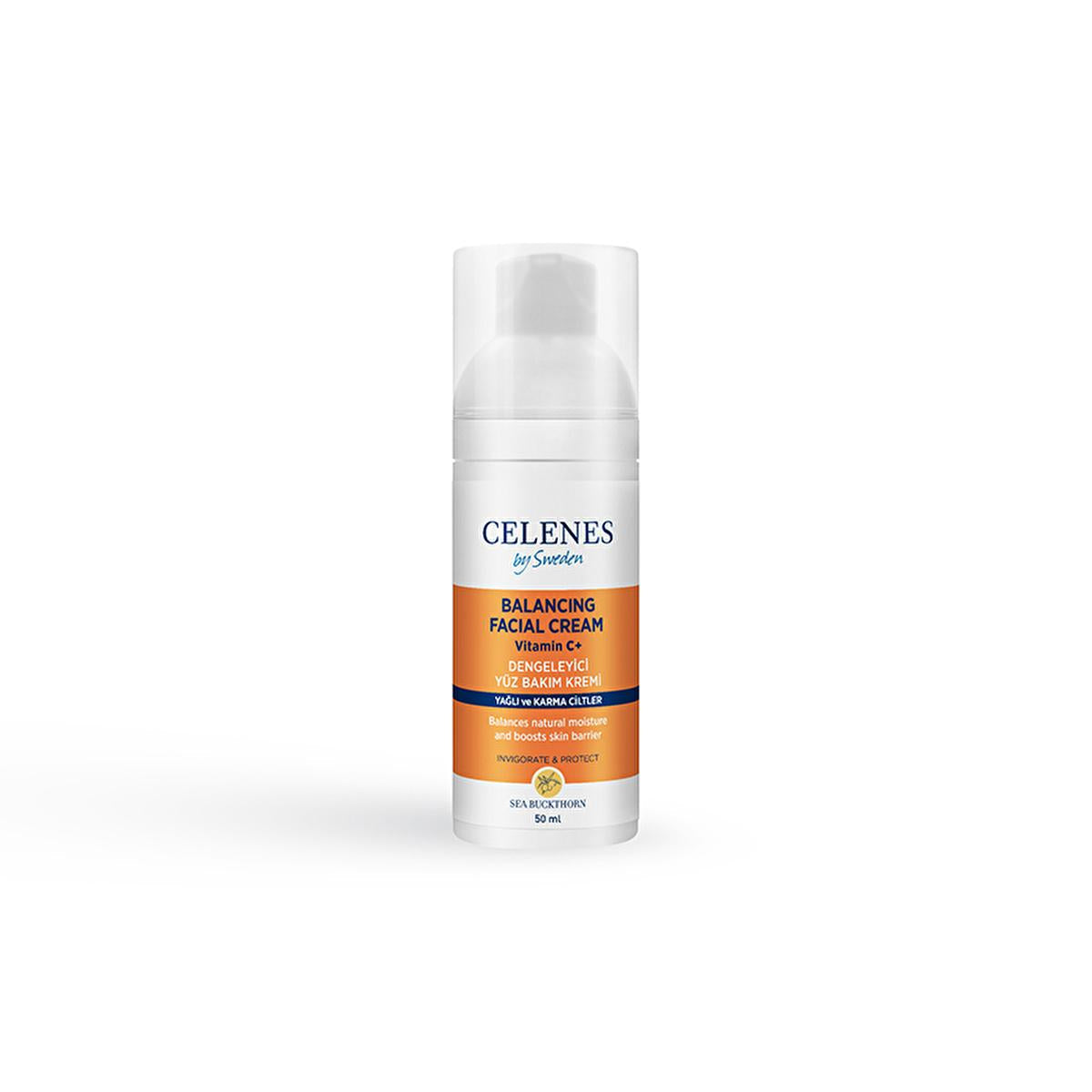 Celenes Sea Buckthorn Oil-Balancing Facial Moisturizer: Hydrate, Protect, & Control Shine for Oily & Combination Skin - Natural, Paraben & Alcohol-Free