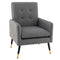 Linen Fabric Accent Chair with Removable Seat Cushion