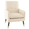 Linen Fabric Accent Chair with Removable Seat Cushion