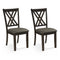 Linen Fabric Upholstered Wooden Dining Chair Set of 2 with Rubber Wood Frame for Dining Room