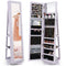 360° Rotatable 2-in-1 Lockable Jewelry Cabinet with Full-Length Mirror