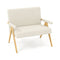 Loveseat Sofa with Armrests and Wooden Legs