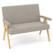 Loveseat Sofa with Armrests and Wooden Legs