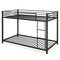 Low Profile Twin Over Twin Metal Bunk Bed with Full-length Guardrails