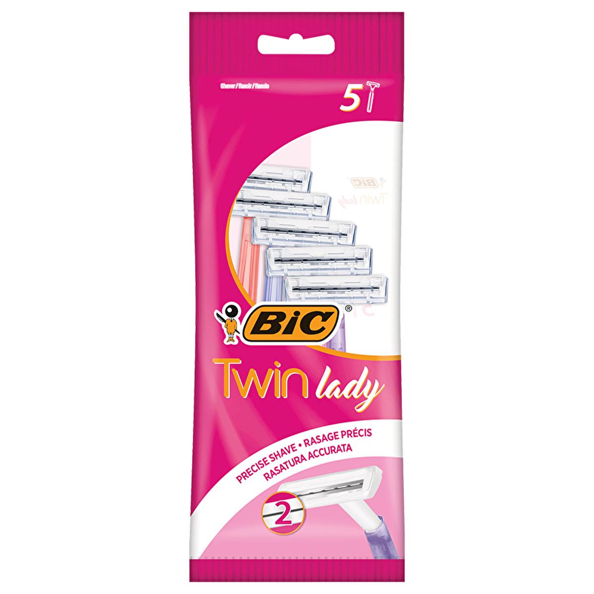 Bic Women's Disposable Razor, 2-Blade Lady Shaver for Smooth Shaving Experience - 5 Pack