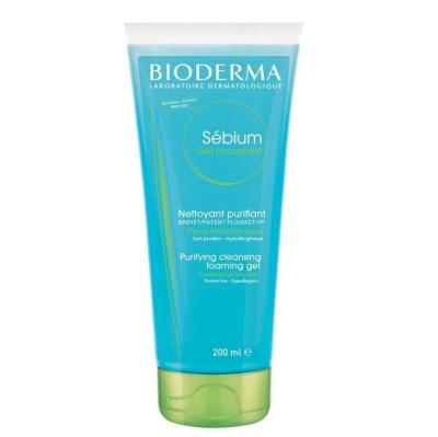 Bioderma Sebium Foaming Gel 200ml - Dermatologically Tested Face Wash for Oily Skin, Soap-Free & Paraben-Free
