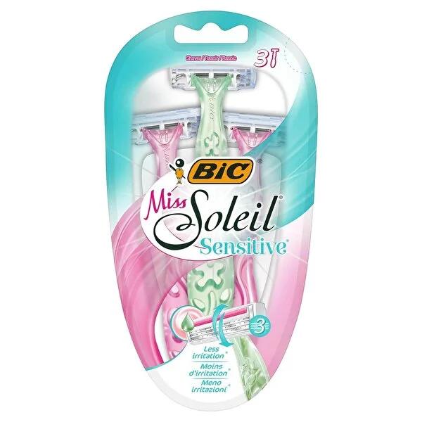 Bic Miss Soleil Sensitive Women's Disposable Razor - 3 Blade Aloe Vera for Smooth, Irritation-Free Shave (3 Count)