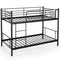 Metal Bunk Bed with Ladder and Full-length Guardrails