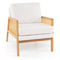 Mid Century Modern Accent Chair with Rattan Arms and Cushion