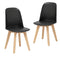 Modern Dining Chair Set of 2 with Solid Beech Wood Legs and Tilt Backrest