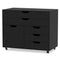 Modern Vertical 5-Drawer Mobile Chest with Door 5 Casters