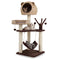 Multi-Level Cat Tree with Condo Hammock and Rotatable Hanging Balls-Natural