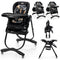 Multifunctional Folding Baby High Chair with Rolling Wheels and Adjustable Height