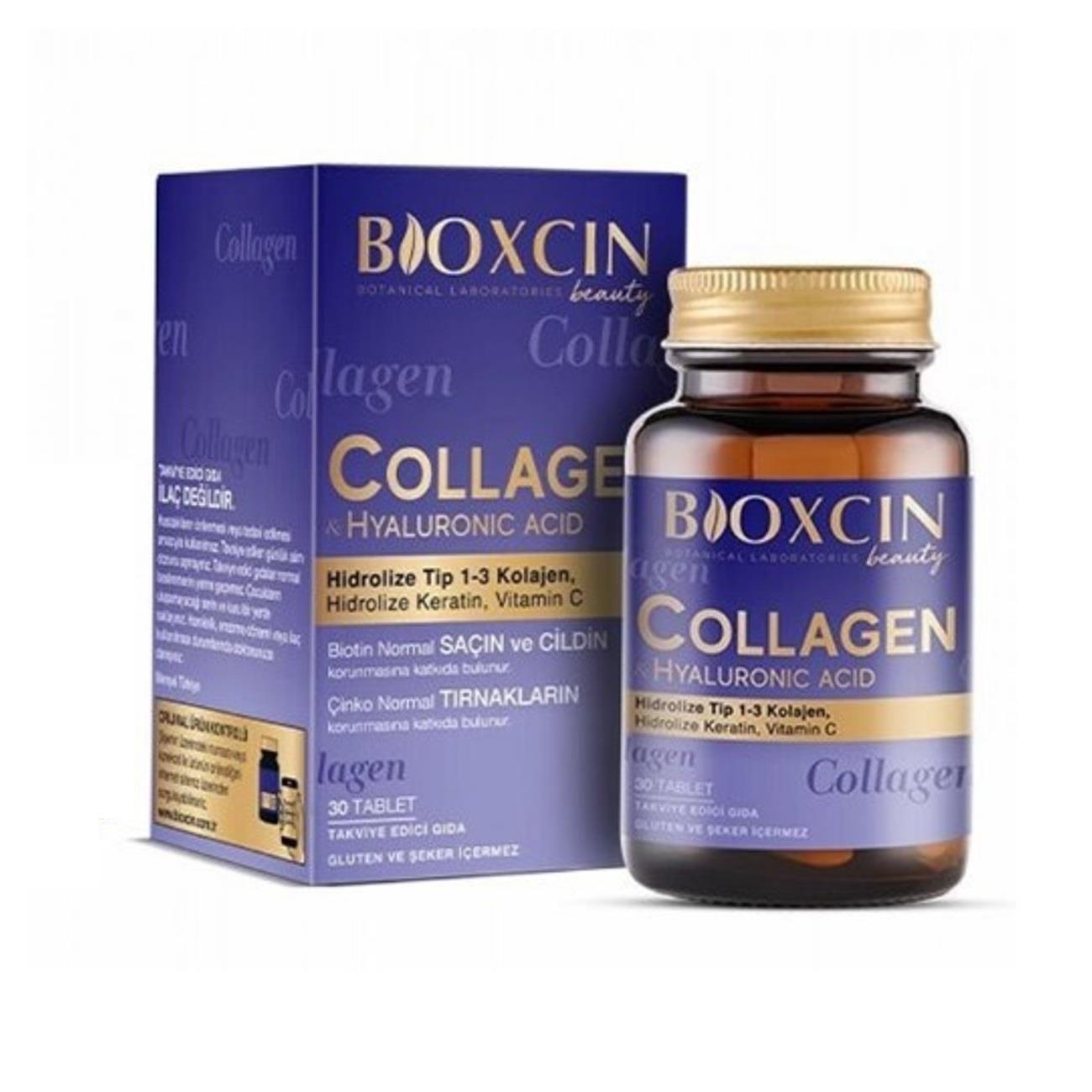 Bioxcin Beauty Collagen Supplement Tablets - Hydrolyzed Collagen, Vitamin C, Hyaluronic Acid for Skin Health and Anti-Aging