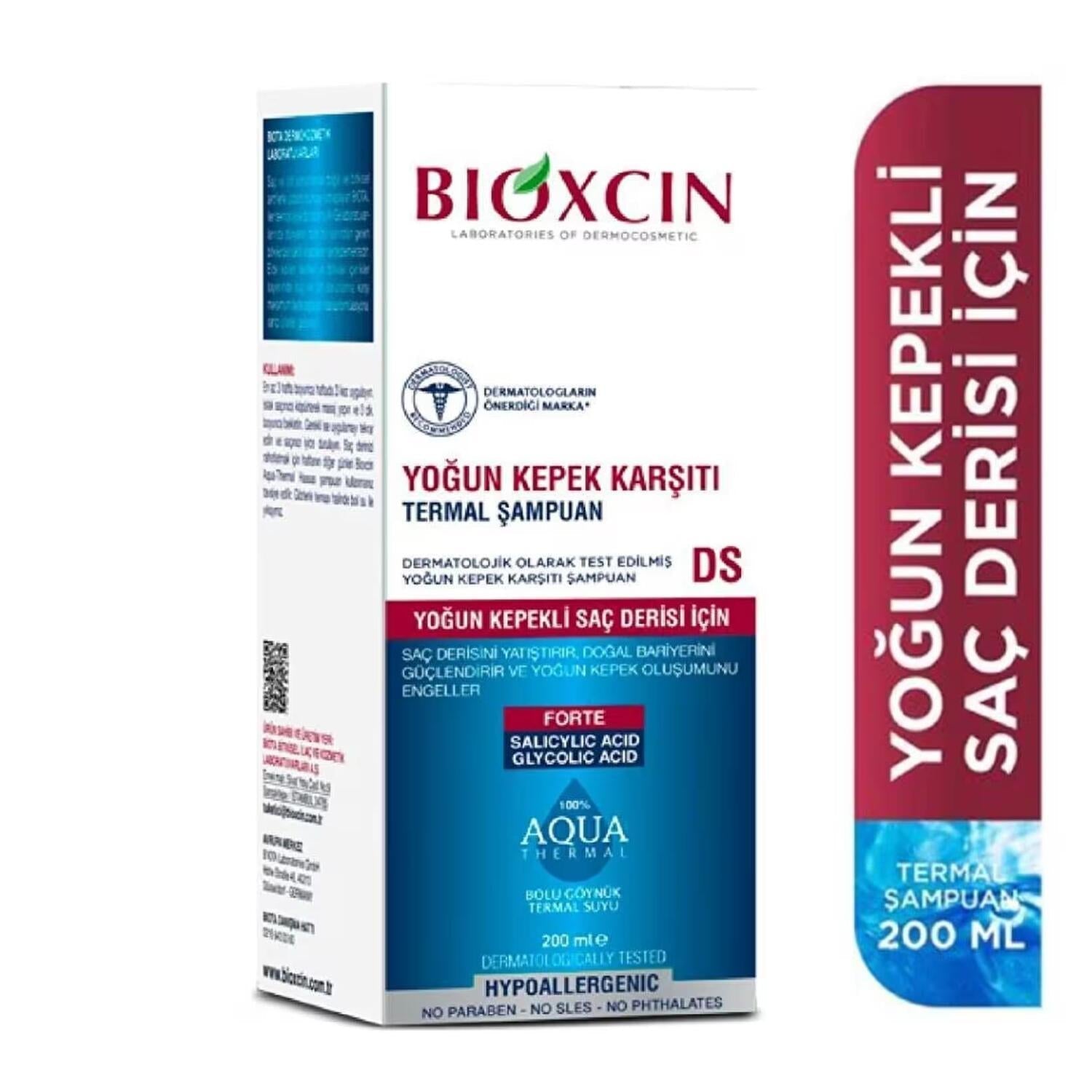 Bioxcin Sulfate-Free Anti-Dandruff Shampoo with Aqua Thermal DS - Gentle Hair Care for Sensitive Scalps, 6.76 fl oz