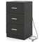 Nightstand with Charging Station End Table with 3 Storage Drawers Bedside Table for Bedroom